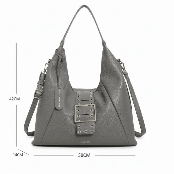 Borsa sacco a spalla grande vintage cinghia tracolla casual simil pelle venata monomanico