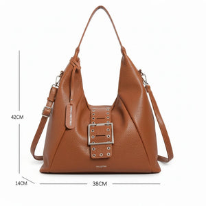 Borsa sacco a spalla grande vintage cinghia tracolla casual simil pelle venata monomanico