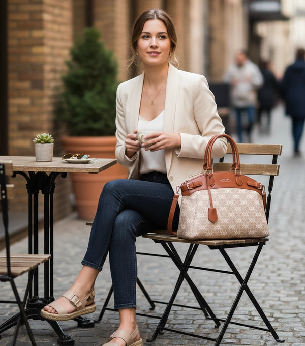 Borsa firmata COCONUDA Colletion donna spalla a tracolla simil pelle nuova fantasia logo tote bag