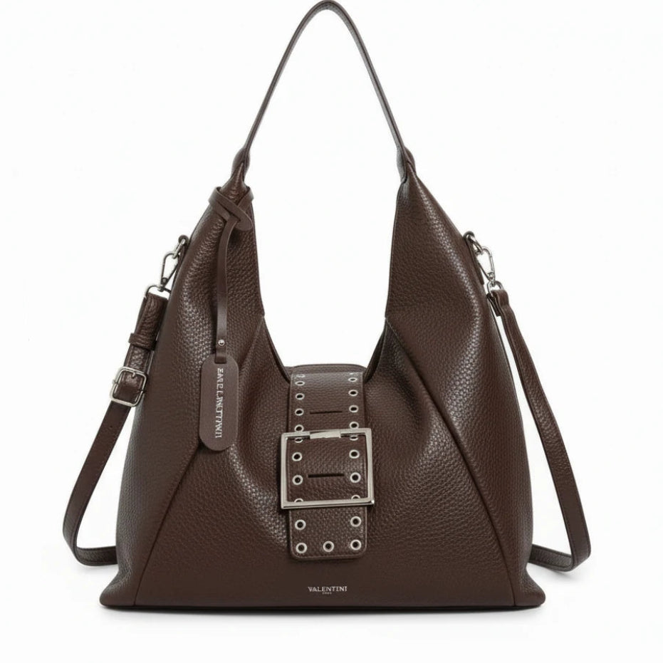 Borsa sacco a spalla grande vintage cinghia tracolla casual simil pelle venata monomanico