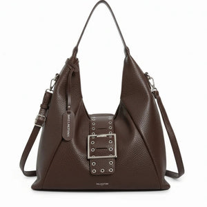 Borsa sacco a spalla grande vintage cinghia tracolla casual simil pelle venata monomanico