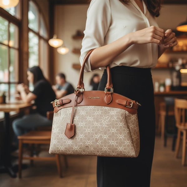Borsa firmata COCONUDA Colletion donna spalla a tracolla simil pelle nuova fantasia logo tote bag