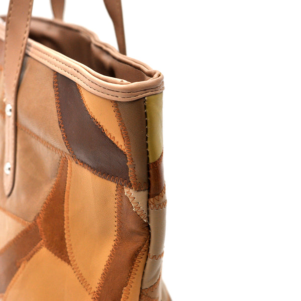 Borsa firmata COVERI ACTIVE in vera pelle shopping multicolore grande spalla