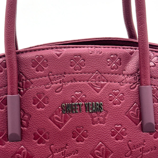 Borsa firmata SWEET YEARS in simil pelle pregiata tasche con cerniera fantasia logata originale