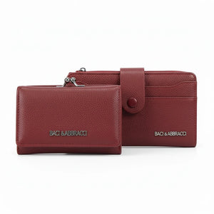 Set regalo Baci & Abbracci - portafoglio bottone + portamonete / porta carte donna