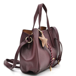 Borsa a bauletto + charms omaggio firmata COCONUDA a tracolla elegante casual simil pelle martellata