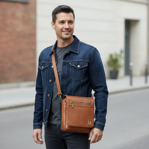 Borsello Uomo firmato Gyoiamea simil pelle borsellino Capiente e Resistente multi tasche vintage