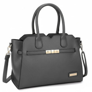 CHARRO - Borsa a bauletto trapezio semi rigida simil pelle con tracolla elegante casual