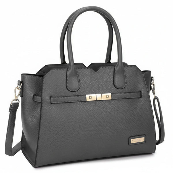 CHARRO - Borsa a bauletto trapezio semi rigida simil pelle con tracolla elegante casual