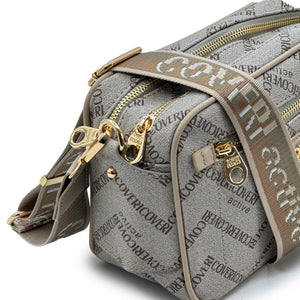 Borsa firmata Coveri active borsetta donna logo zip tracolla fantasia piccola