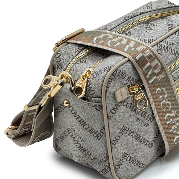 Borsa firmata Coveri active borsetta donna logo zip tracolla fantasia piccola