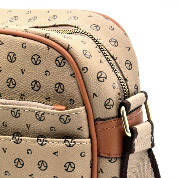 Borsa 4 cerniere firmata VALENTINI multitasche capiente donna tracolla fantasia logo grande