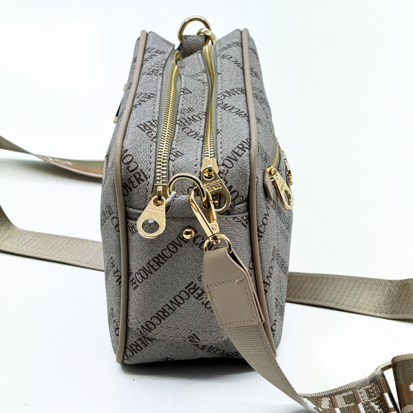 Borsa firmata Coveri active borsetta donna logo zip tracolla fantasia piccola