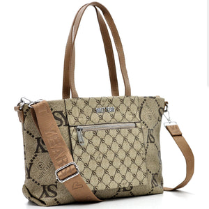 Borsa firmata Sweet Years in simil pelle pregiata tote shopping con tracolla e spalla