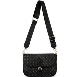 Borsa firmata GAMAYA dimensione piccola vintage platta cinghia tracolla donna logo fantasia logata borsetta