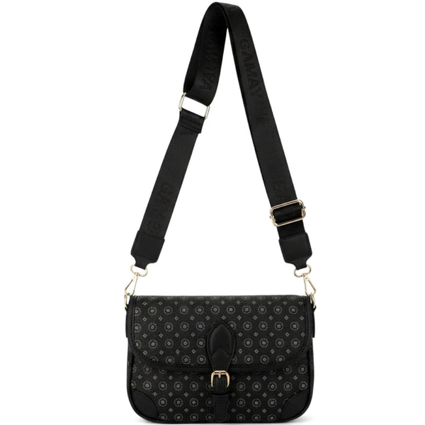 Borsa firmata GAMAYA dimensione piccola vintage platta cinghia tracolla donna logo fantasia logata borsetta