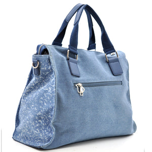 Borsa La Positano jeans trapuntata capiente shopping spalla tracolla trapuntata tasche frontali