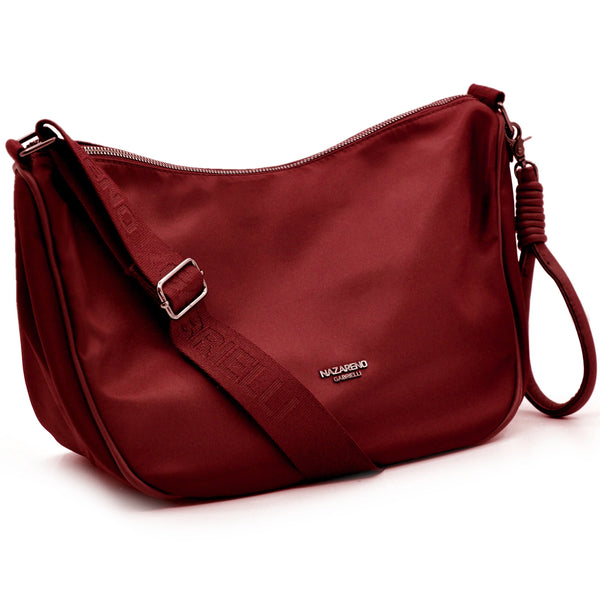 Borsa donna firmata NAZARENO GABRIELLI nuova sportiva passeggio mezzaluna nylon impermeabile tracolla