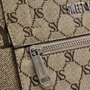 Borsa firmata Sweet Years in simil pelle pregiata tote shopping con tracolla e spalla