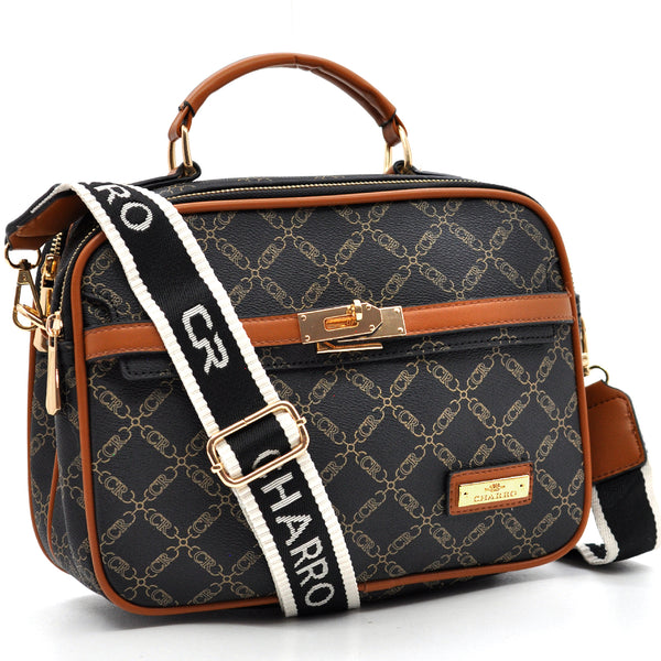 Borsa bauletto tracolla firmata CHARRO fantasia logata