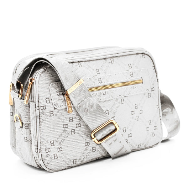 Borsa tracolla firmata originale B.Cavalli eco pelle 6 tasche zip pregiata tasche con cerniera fantasia logata
