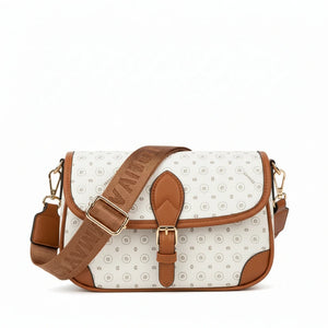 Borsa firmata GAMAYA dimensione piccola vintage platta cinghia tracolla donna logo fantasia logata borsetta