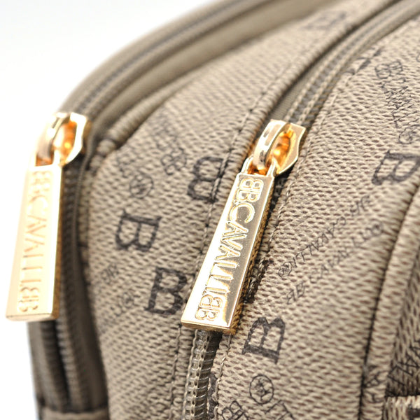 Borsa firmata B. Cavalli grande 5 tasche con zip capiente e comoda a tracolla fantasia logo
