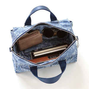 Borsa La Positano jeans trapuntata capiente shopping spalla tracolla trapuntata tasche frontali