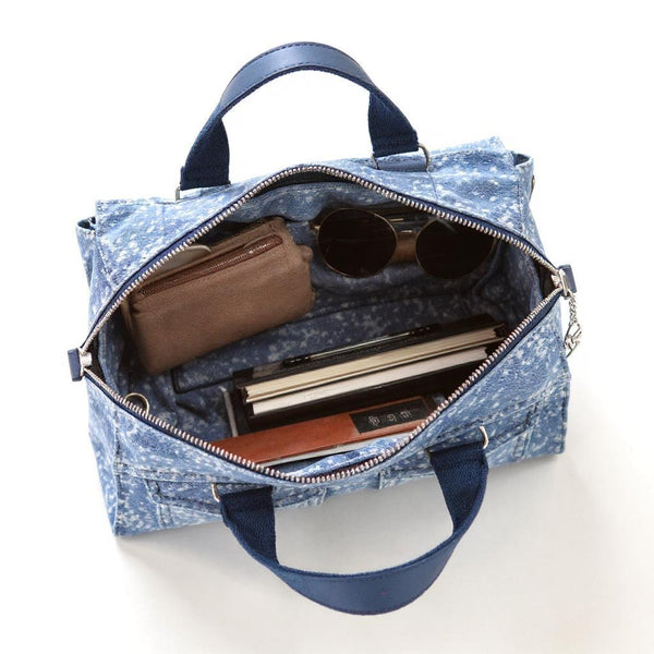 Borsa La Positano jeans trapuntata capiente shopping spalla tracolla trapuntata tasche frontali