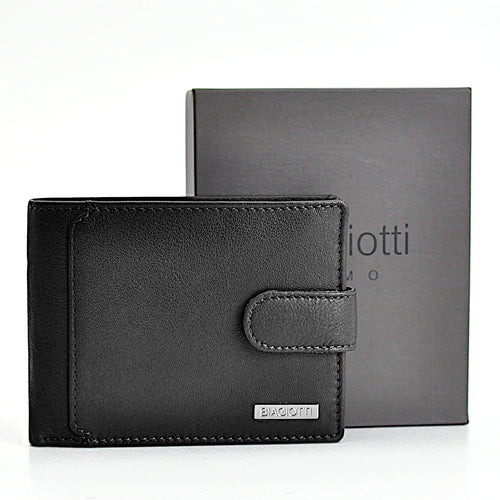 Portafoglio vera pelle uomo firmato BIAGIOTTI porta carte ribaltina morbido