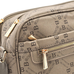 Borsa firmata B. Cavalli grande 5 tasche con zip capiente e comoda a tracolla fantasia logo