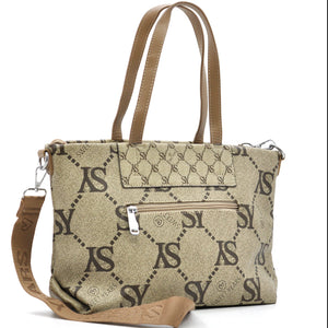 Borsa firmata Sweet Years in simil pelle pregiata tote shopping con tracolla e spalla