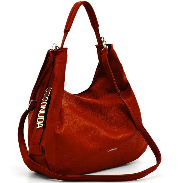 Borsa a sacco firmato COCONUDA Colletion donna spalla a tracolla simil pelle