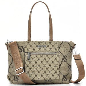 Borsa firmata Sweet Years in simil pelle pregiata tote shopping con tracolla e spalla