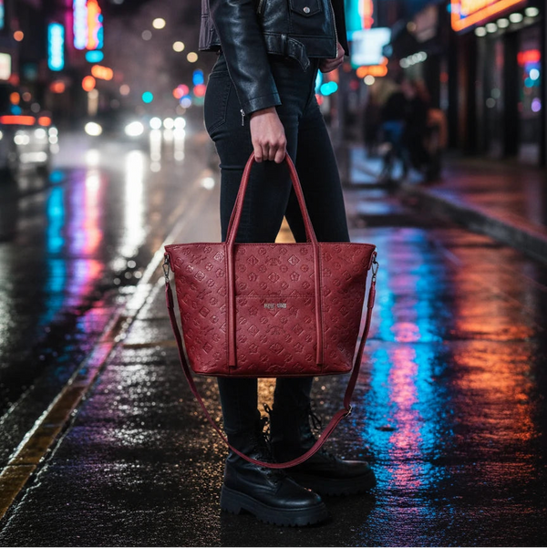 Borsa firmata SWEET YEARS in simil pelle pregiata tasche con cerniera fantasia logata originale