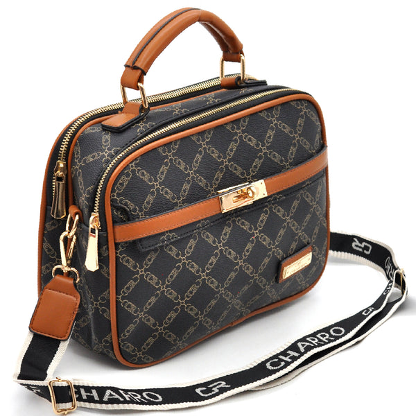 Borsa bauletto tracolla firmata CHARRO fantasia logata