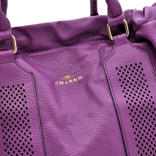 CHARRO - Borsa 2in1 trasformabile multitasche firmata giornaliera capiente simil pelle forata shopping secchio