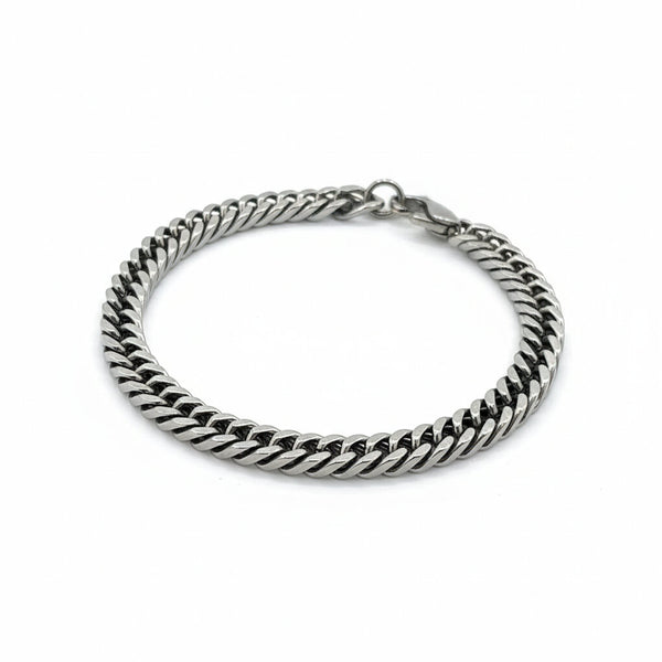 Bracciale Grumetta Piatta Unisex in Acciaio – Stile Industrial Minimal - regolabile