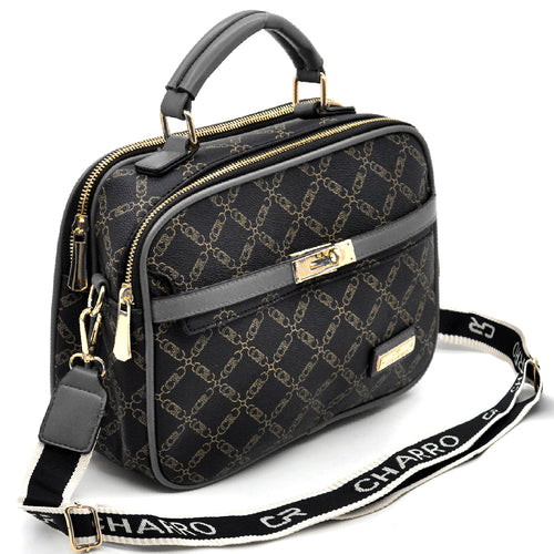 Borsa bauletto tracolla firmata CHARRO fantasia logata