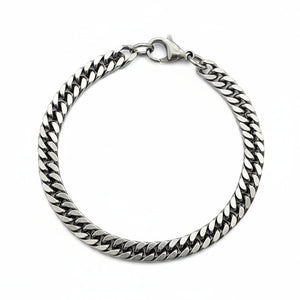 Bracciale Grumetta Piatta Unisex in Acciaio – Stile Industrial Minimal - regolabile