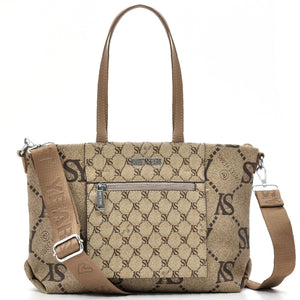 Borsa firmata Sweet Years in simil pelle pregiata tote shopping con tracolla e spalla