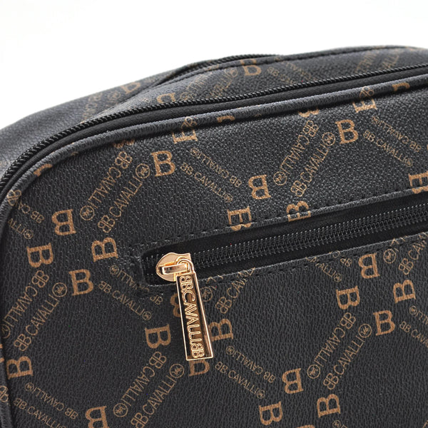 Borsa firmata B. Cavalli grande 5 tasche con zip capiente e comoda a tracolla fantasia logo