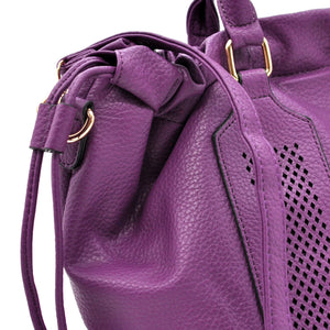 CHARRO - Borsa 2in1 trasformabile multitasche firmata giornaliera capiente simil pelle forata shopping secchio
