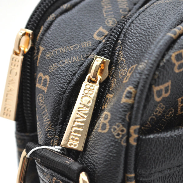 Borsa firmata B. Cavalli grande 5 tasche con zip capiente e comoda a tracolla fantasia logo