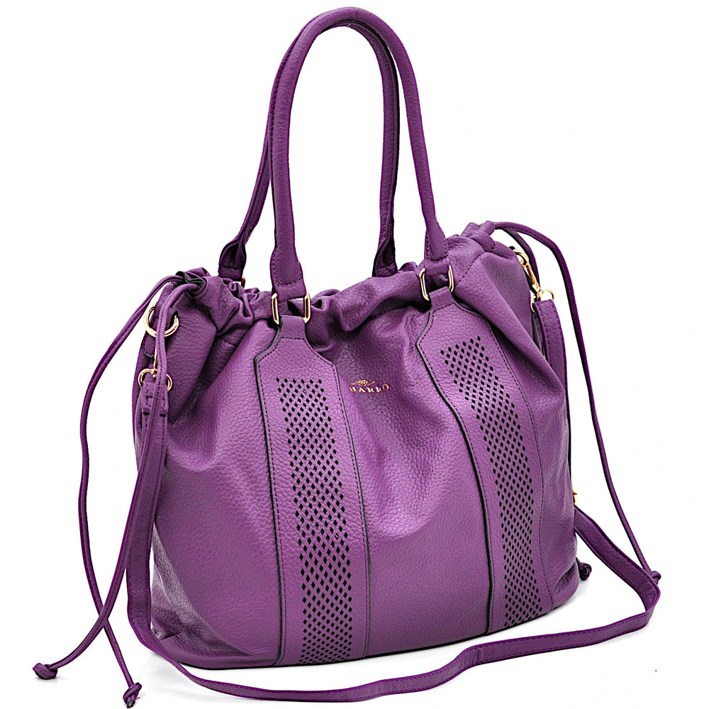 CHARRO - Borsa 2in1 trasformabile multitasche firmata giornaliera capiente simil pelle forata shopping secchio