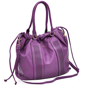 CHARRO - Borsa 2in1 trasformabile multitasche firmata giornaliera capiente simil pelle forata shopping secchio