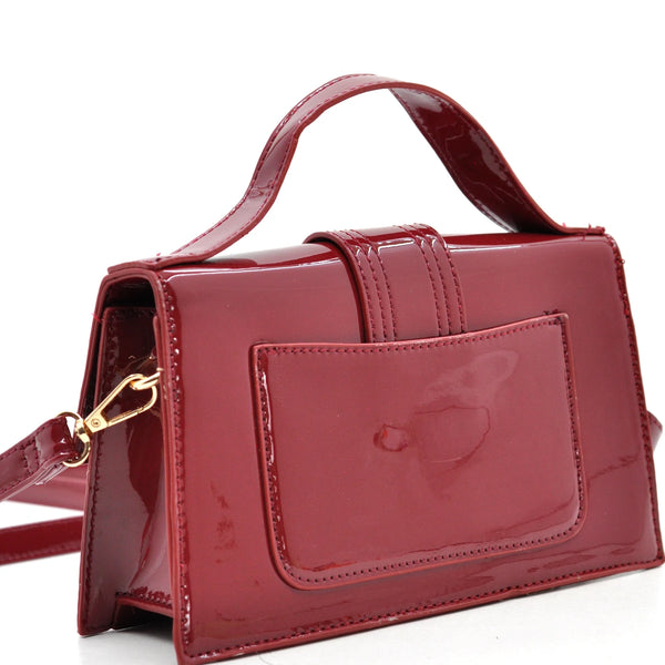 La Mattea - Borsetta firmata Gyoiamea simil pelle lucida vernice tracolla elegante casual