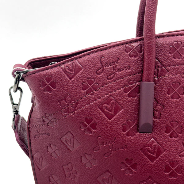 Borsa firmata SWEET YEARS in simil pelle pregiata tasche con cerniera fantasia logata originale
