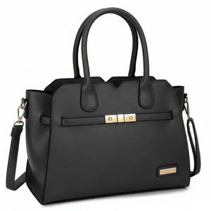 CHARRO - Borsa a bauletto trapezio semi rigida simil pelle con tracolla elegante casual