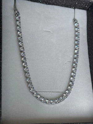 Girocollo Tennis "Punti Luce" in Acciaio Argento - Collana Elegante Regolabile